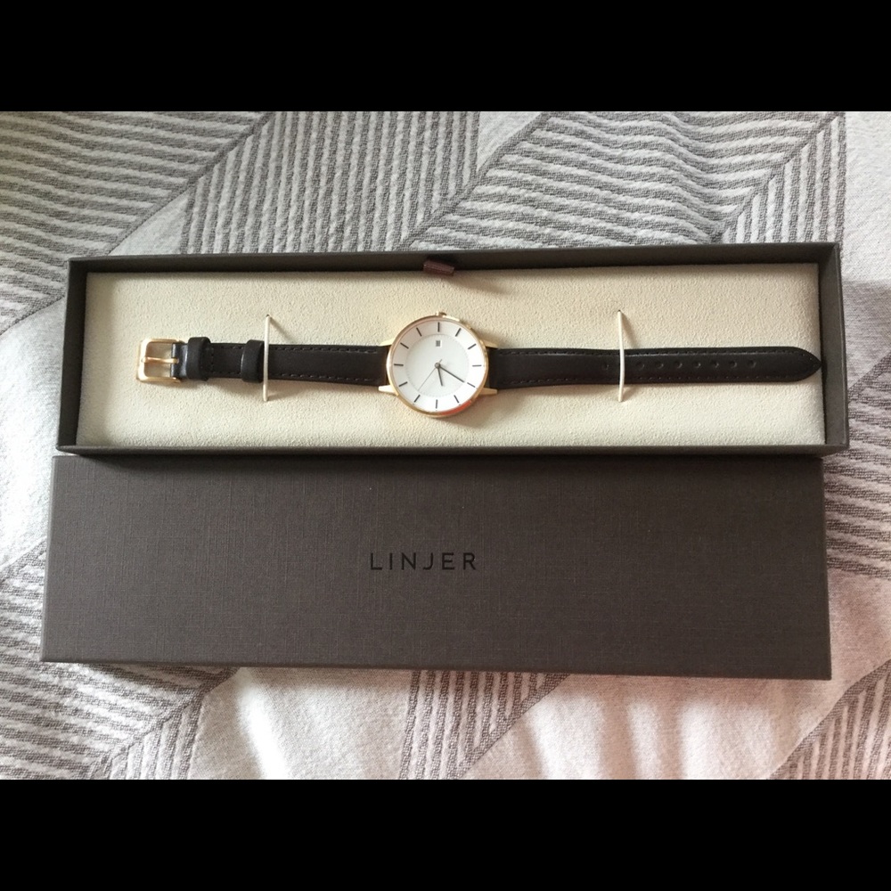 Linjer The Classic Watch: 34MM Rose Gold/Mocha